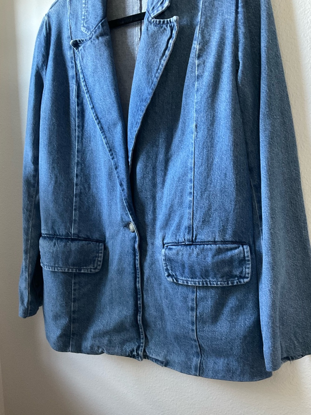 Mango Blue Denim Blazer Jacket